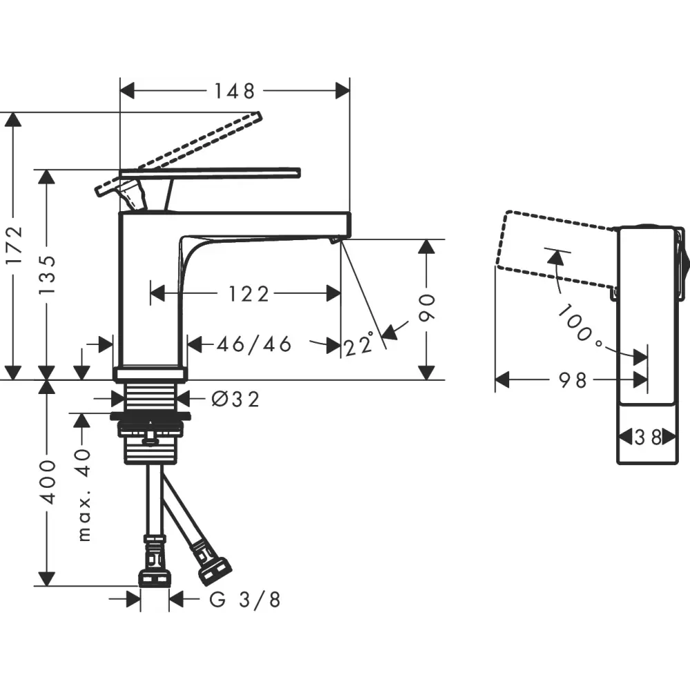 Фото 2 Смеситель для раковины Hansgrohe 73041140 бесконтактный цвет бронза Фото 2 Смеситель для раковины Hansgrohe 73041140 бесконтактный цвет бронза