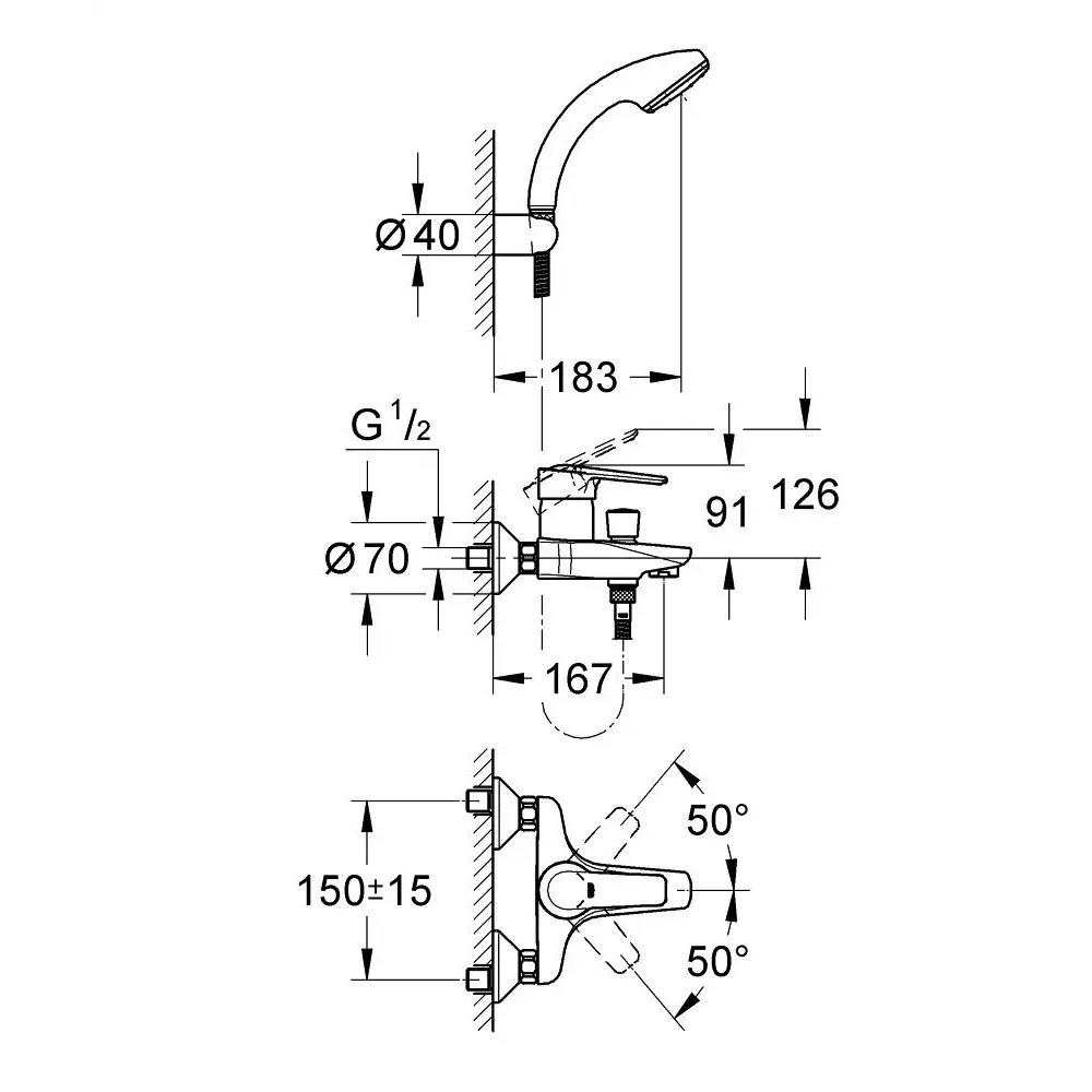 Фото 2 Смеситель для ванны Grohe 33592000 цвет хром Фото 2 Смеситель для ванны Grohe 33592000 цвет хром