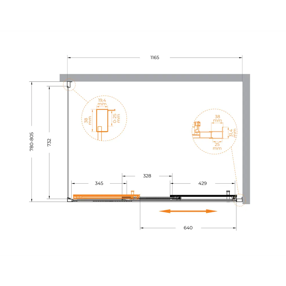 Фото 6 Душевой уголок Cezares MOLVENO-AHF-31-120/80-C-CR-IV прямоугольник 120x80см серебристый блеск профиль эффект стекла прозрачный Фото 6 Душевой уголок Cezares MOLVENO-AHF-31-120/80-C-CR-IV прямоугольник 120x80см серебристый блеск профиль эффект стекла прозрачный