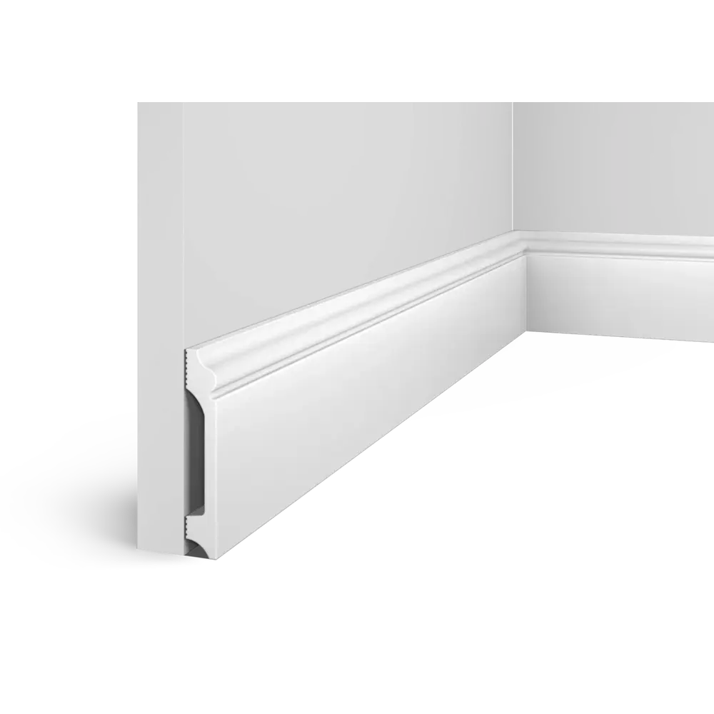 Фото Плинтус Cosca 00-00079140 на стену и потолок полистирол белый 2000x13x13 мм 1 шт