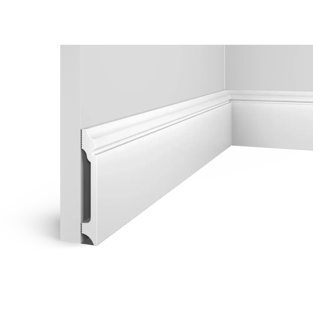 Фото Плинтус Cosca 00-00079141 на стену и потолок полистирол белый 2000x15x15 мм 1 шт