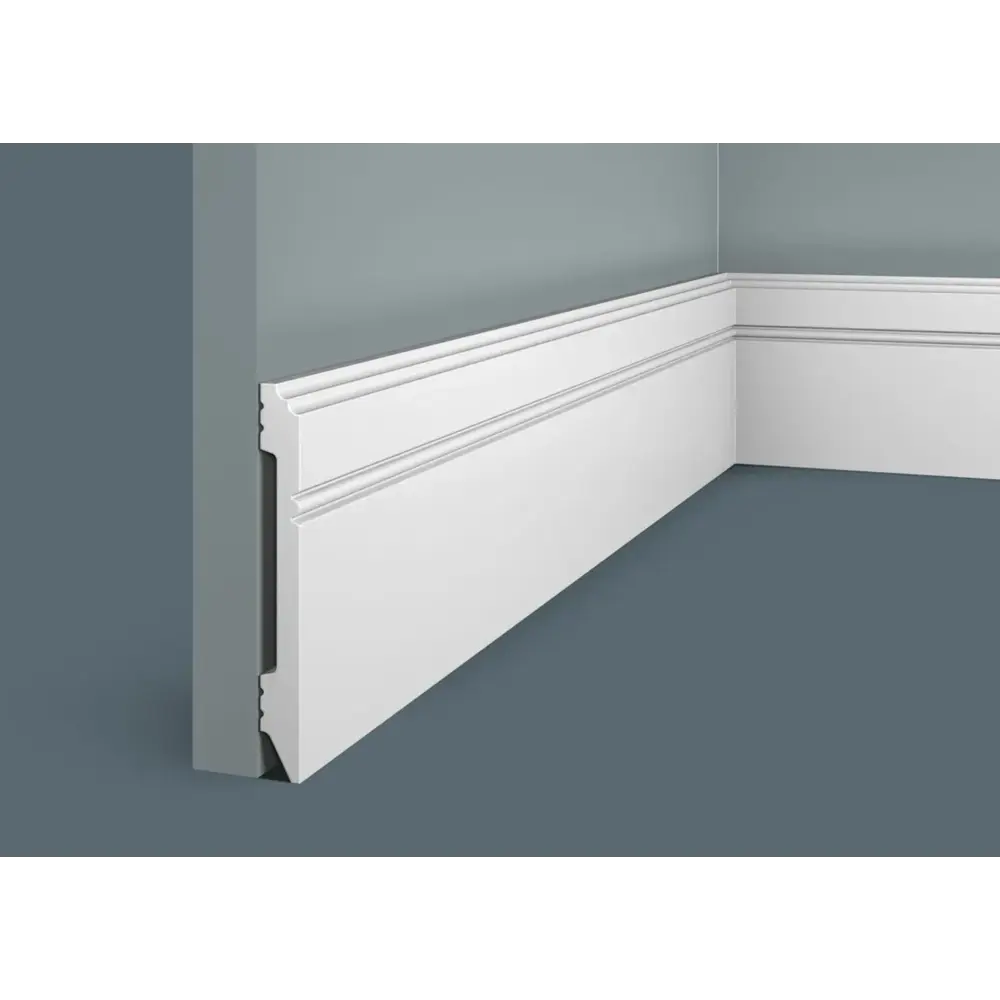 Фото Плинтус Cosca 00-00079136 на стену и потолок полистирол белый 2000x12x12 мм 1 шт
