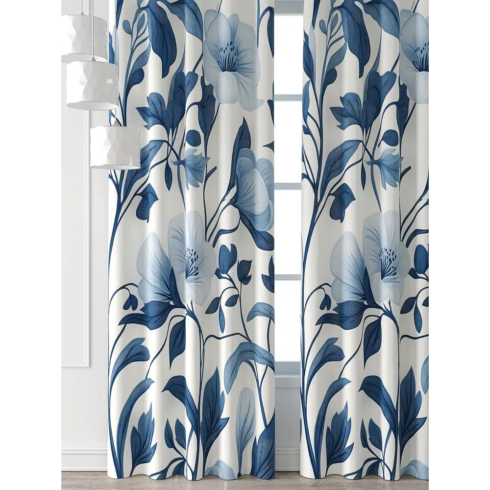 Фото 6 Комплект штор Comfy way Форнерс - 311 - 260 см CW709311260-260 на шторной ленте 260x150 см цвет синий Фото 6 Комплект штор Comfy way Форнерс - 311 - 260 см CW709311260-260 на шторной ленте 260x150 см цвет синий