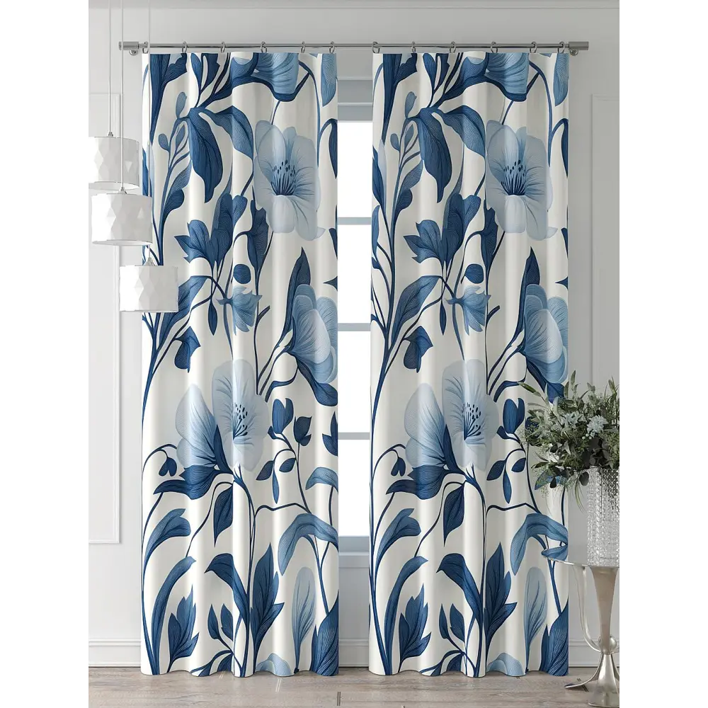 Фото 2 Комплект штор Comfy way Форнерс - 311 - 260 см CW709311260-260 на шторной ленте 260x150 см цвет синий Фото 2 Комплект штор Comfy way Форнерс - 311 - 260 см CW709311260-260 на шторной ленте 260x150 см цвет синий