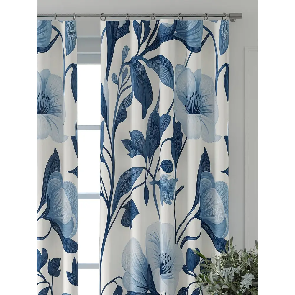 Фото 5 Комплект штор Comfy way Форнерс - 311 - 260 см CW709311260-260 на шторной ленте 260x150 см цвет синий Фото 5 Комплект штор Comfy way Форнерс - 311 - 260 см CW709311260-260 на шторной ленте 260x150 см цвет синий