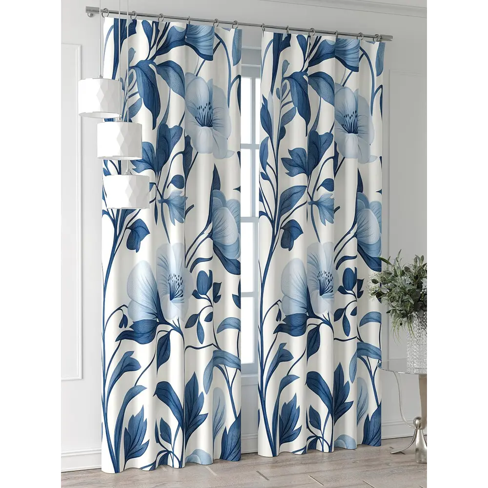 Фото 4 Комплект штор Comfy way Форнерс - 311 - 260 см CW709311260-260 на шторной ленте 260x150 см цвет синий Фото 4 Комплект штор Comfy way Форнерс - 311 - 260 см CW709311260-260 на шторной ленте 260x150 см цвет синий