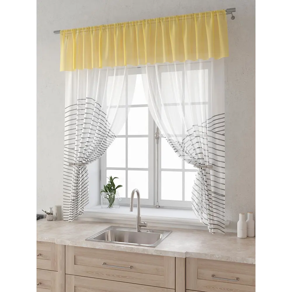 Фото 3 Комплект штор Comfy way Лагрос - 25 - 160 см CW915025160-160 на шторной ленте 160x150 см цвет белый Фото 3 Комплект штор Comfy way Лагрос - 25 - 160 см CW915025160-160 на шторной ленте 160x150 см цвет белый