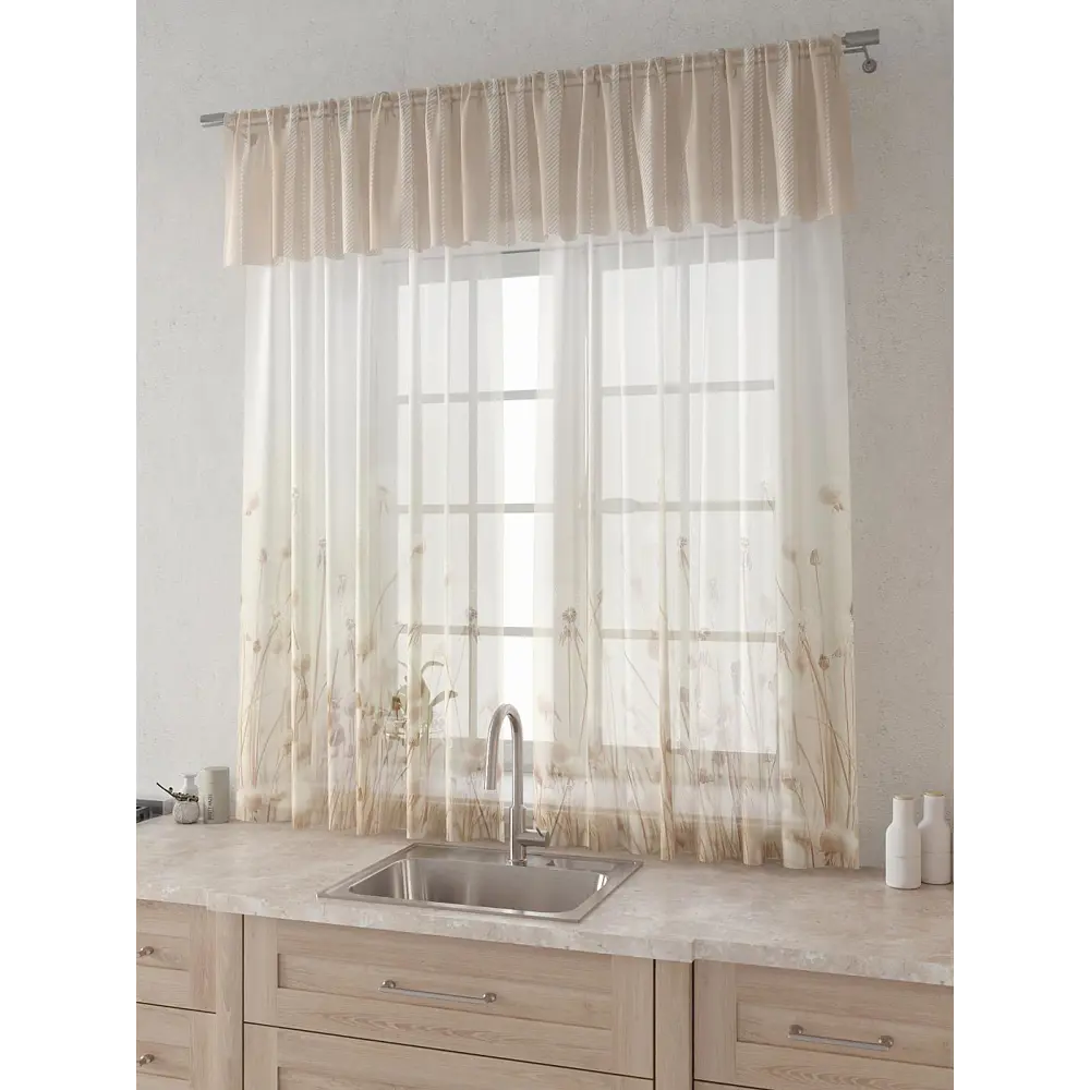 Фото 2 Комплект штор Comfy way Лагрос - 39 - 160 см CW915039160-160 на шторной ленте 160x150 см цвет бежевый Фото 2 Комплект штор Comfy way Лагрос - 39 - 160 см CW915039160-160 на шторной ленте 160x150 см цвет бежевый