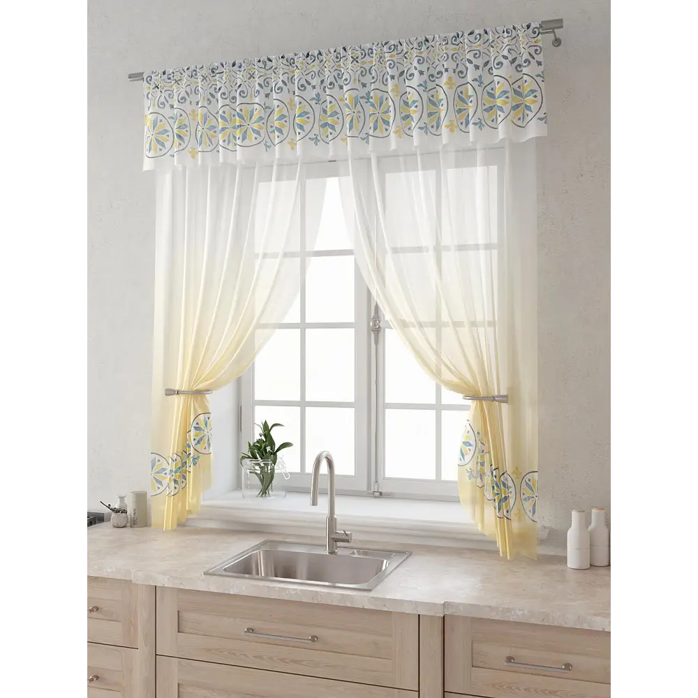 Фото 3 Комплект штор Comfy way Лагрос - 45 - 160 см CW915045160-160 на шторной ленте 160x150 см цвет белый Фото 3 Комплект штор Comfy way Лагрос - 45 - 160 см CW915045160-160 на шторной ленте 160x150 см цвет белый