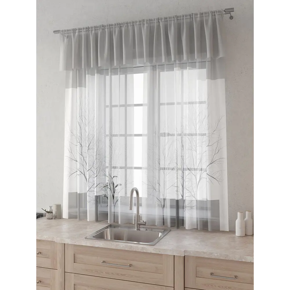 Фото 2 Комплект штор Comfy way Лагрос - 68 - 160 см CW915068160-160 на шторной ленте 160x150 см цвет белый Фото 2 Комплект штор Comfy way Лагрос - 68 - 160 см CW915068160-160 на шторной ленте 160x150 см цвет белый