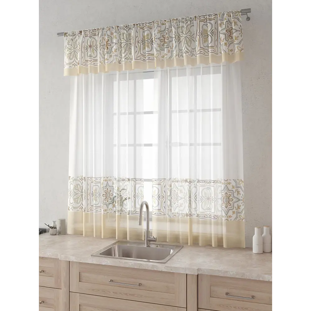 Фото 2 Комплект штор Comfy way Лагрос - 83 - 160 см CW915083160-160 на шторной ленте 160x150 см цвет бежевый Фото 2 Комплект штор Comfy way Лагрос - 83 - 160 см CW915083160-160 на шторной ленте 160x150 см цвет бежевый