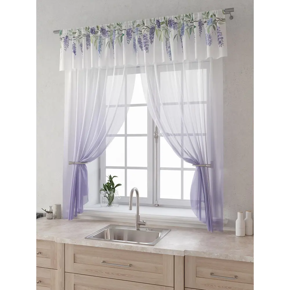 Фото 3 Комплект штор Comfy way Лагрос - 43 CW915043180-180 на шторной ленте 180x150 см цвет белый Фото 3 Комплект штор Comfy way Лагрос - 43 CW915043180-180 на шторной ленте 180x150 см цвет белый