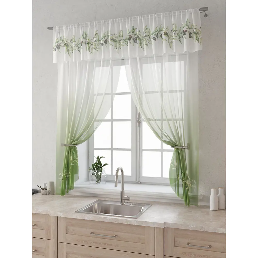 Фото 3 Комплект штор Comfy way Лагрос - 47 CW915047180-180 на шторной ленте 180x150 см цвет белый