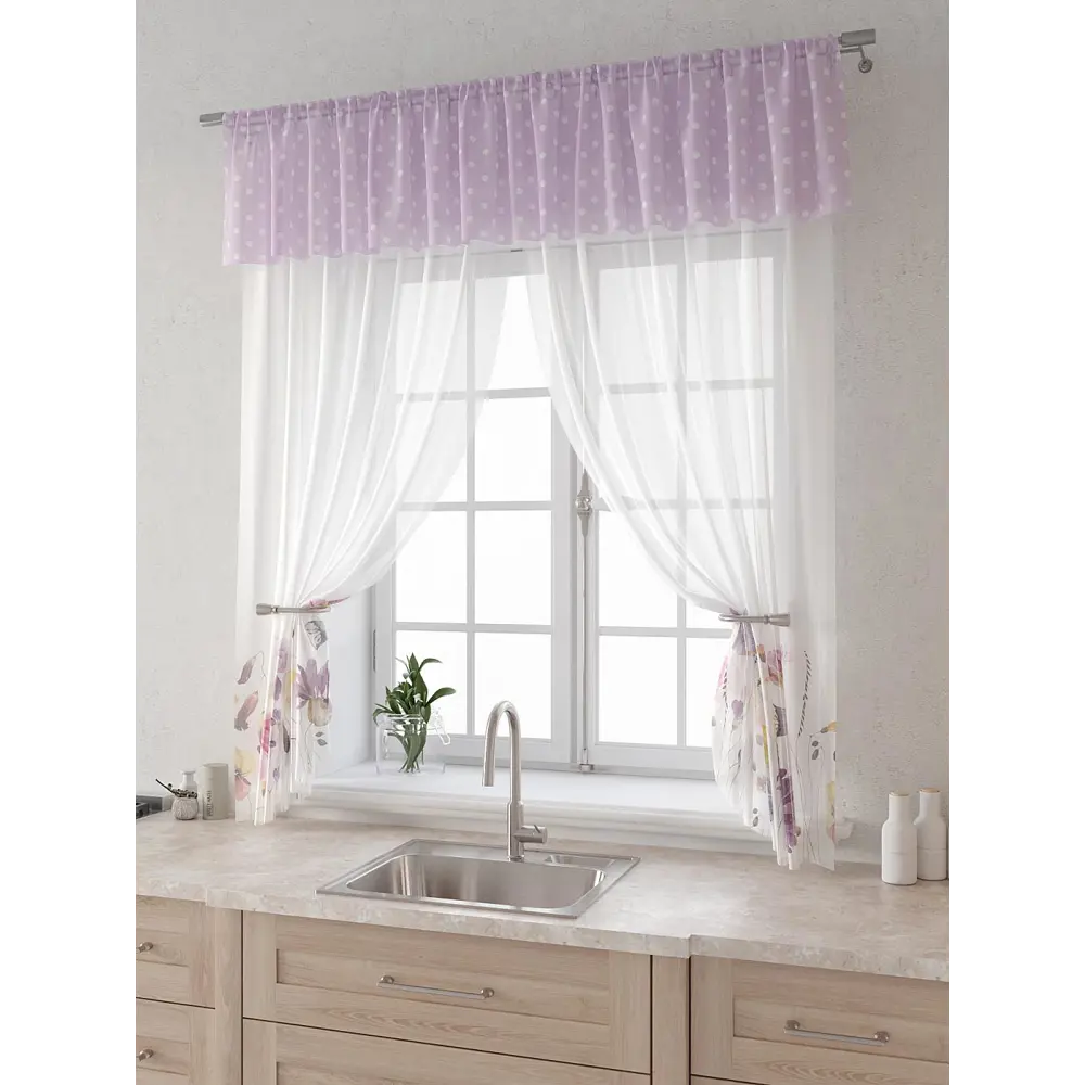 Фото 3 Комплект штор Comfy way Лагрос - 56 CW915056180-180 на шторной ленте 180x150 см цвет белый Фото 3 Комплект штор Comfy way Лагрос - 56 CW915056180-180 на шторной ленте 180x150 см цвет белый