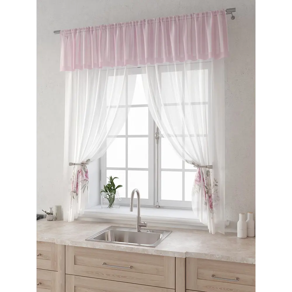 Фото 3 Комплект штор Comfy way Лагрос - 76 CW915076180-180 на шторной ленте 180x150 см цвет белый