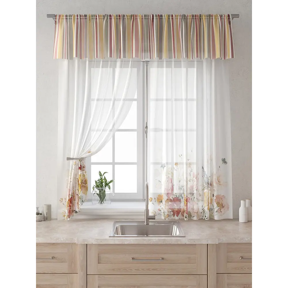 Фото 6 Комплект штор Comfy way Лагрос - 82 CW915082180-180 на шторной ленте 180x150 см цвет бежевый