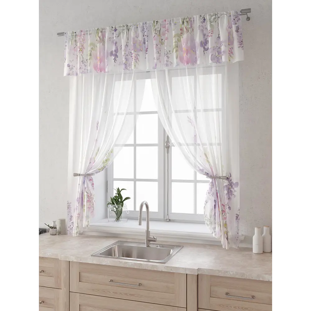 Фото 3 Комплект штор Comfy way Лагрос - 104 CW915104180-180 на шторной ленте 180x150 см цвет белый Фото 3 Комплект штор Comfy way Лагрос - 104 CW915104180-180 на шторной ленте 180x150 см цвет белый