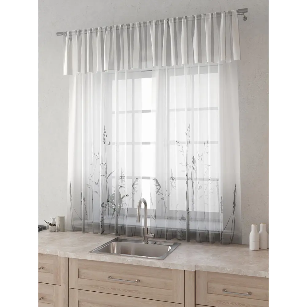 Фото 2 Комплект штор Comfy way Лагрос - 33 CW915033180-180 на шторной ленте 180x150 см цвет белый Фото 2 Комплект штор Comfy way Лагрос - 33 CW915033180-180 на шторной ленте 180x150 см цвет белый