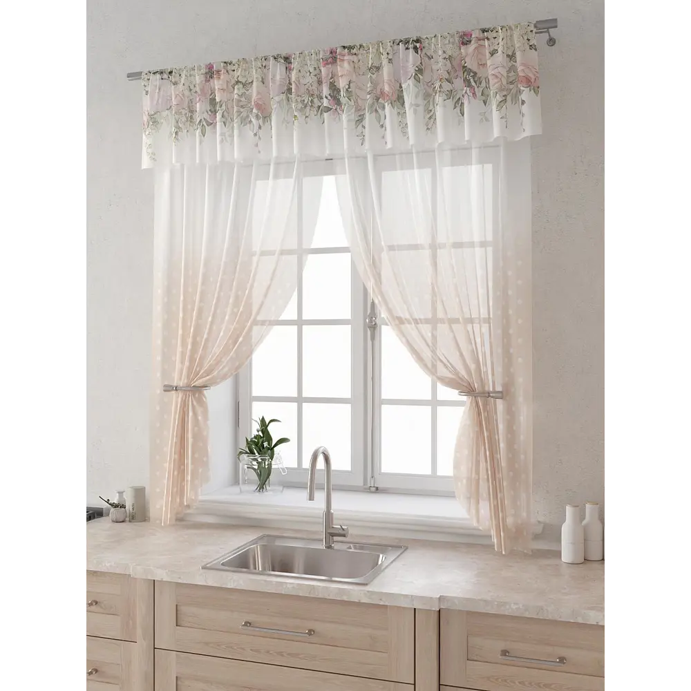 Фото 3 Комплект штор Comfy way Лагрос - 37 CW915037180-180 на шторной ленте 180x150 см цвет бежевый Фото 3 Комплект штор Comfy way Лагрос - 37 CW915037180-180 на шторной ленте 180x150 см цвет бежевый