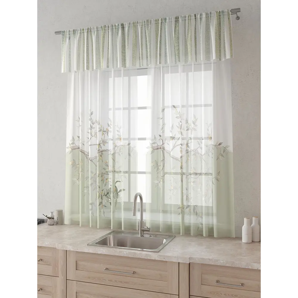 Фото 2 Комплект штор Comfy way Лагрос - 04 CW915004180-180 на шторной ленте 180x150 см цвет белый Фото 2 Комплект штор Comfy way Лагрос - 04 CW915004180-180 на шторной ленте 180x150 см цвет белый