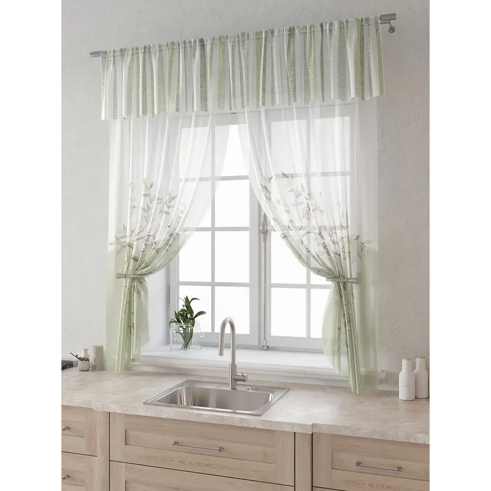 Фото 3 Комплект штор Comfy way Лагрос - 04 CW915004180-180 на шторной ленте 180x150 см цвет белый Фото 3 Комплект штор Comfy way Лагрос - 04 CW915004180-180 на шторной ленте 180x150 см цвет белый