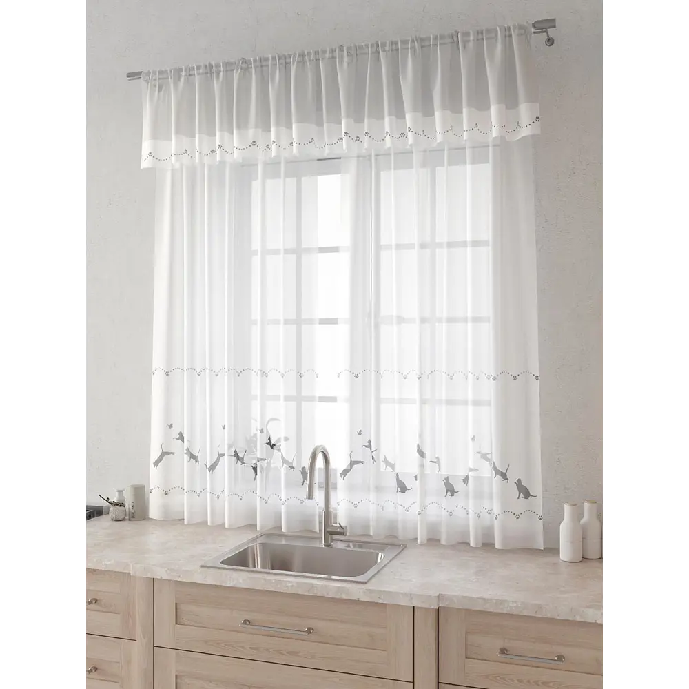 Фото 2 Комплект штор Comfy way Лагрос - 15 CW915015180-180 на шторной ленте 180x150 см цвет белый Фото 2 Комплект штор Comfy way Лагрос - 15 CW915015180-180 на шторной ленте 180x150 см цвет белый