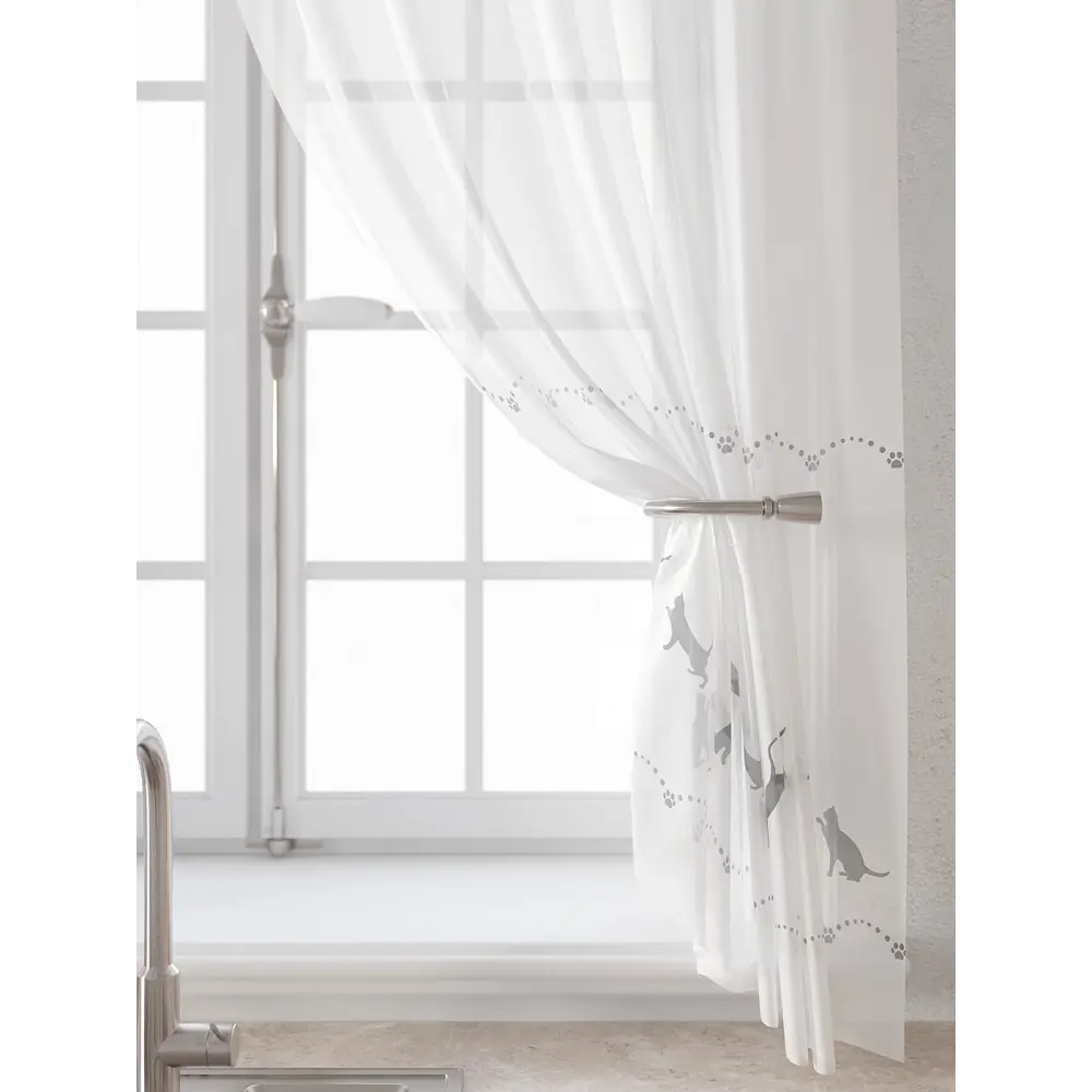 Фото 5 Комплект штор Comfy way Лагрос - 15 CW915015180-180 на шторной ленте 180x150 см цвет белый Фото 5 Комплект штор Comfy way Лагрос - 15 CW915015180-180 на шторной ленте 180x150 см цвет белый