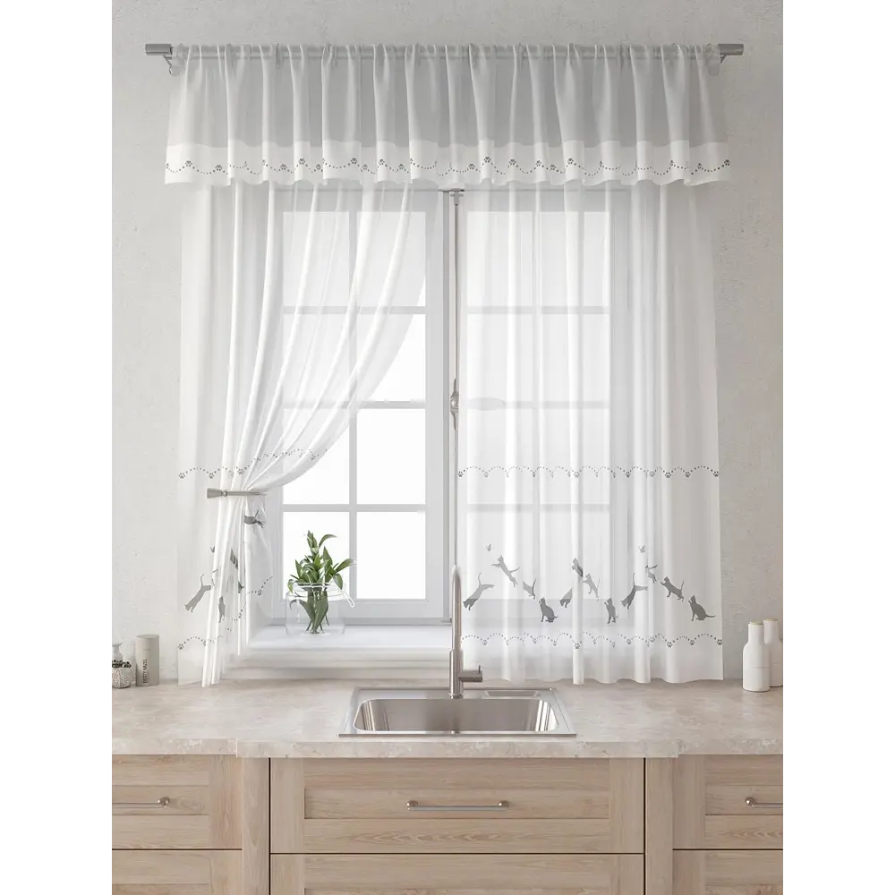 Фото 6 Комплект штор Comfy way Лагрос - 15 CW915015180-180 на шторной ленте 180x150 см цвет белый Фото 6 Комплект штор Comfy way Лагрос - 15 CW915015180-180 на шторной ленте 180x150 см цвет белый