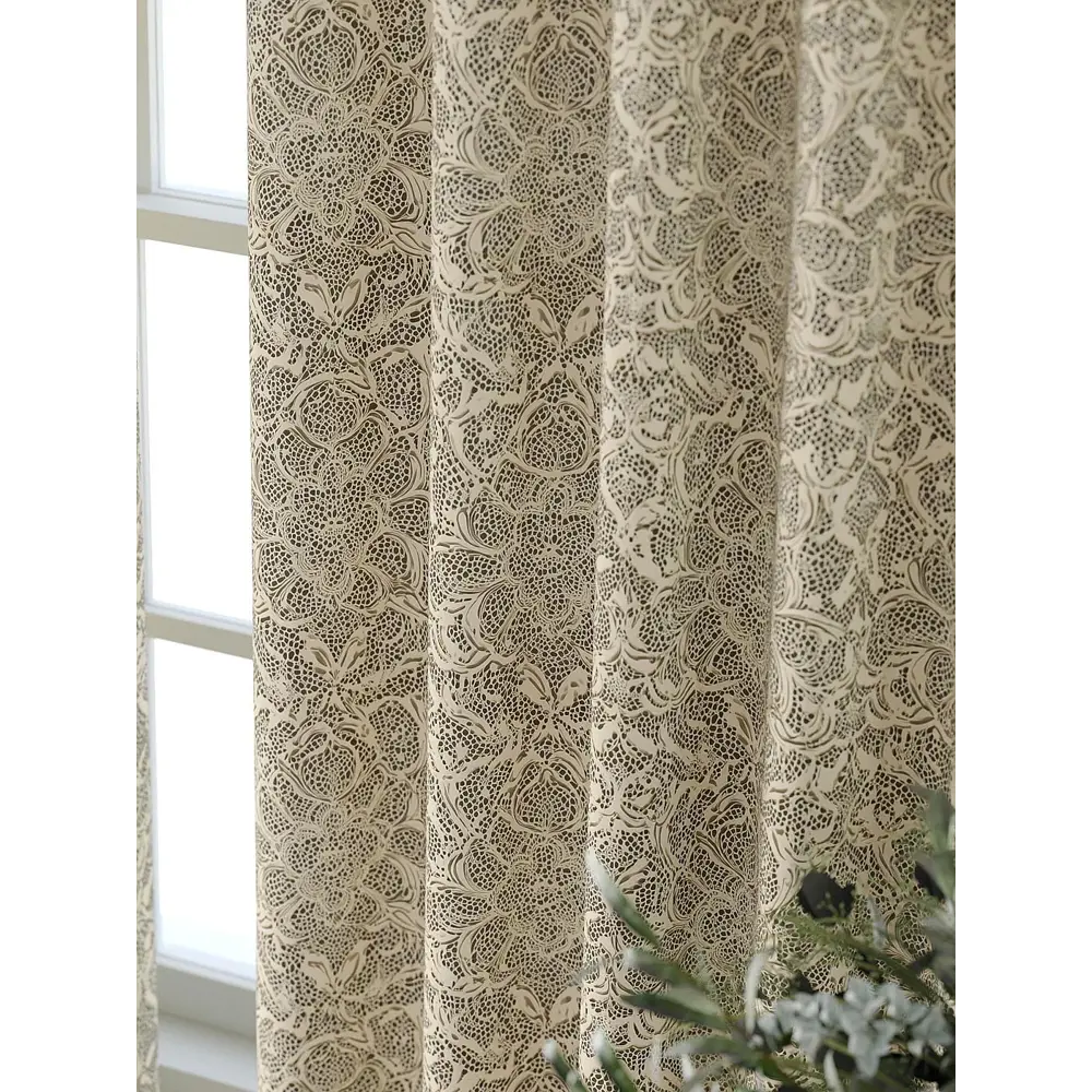 Фото 3 Комплект штор Comfy way Форнерс - 614 - 260 см CW709614260-260 на шторной ленте 260x150 см цвет бежевый