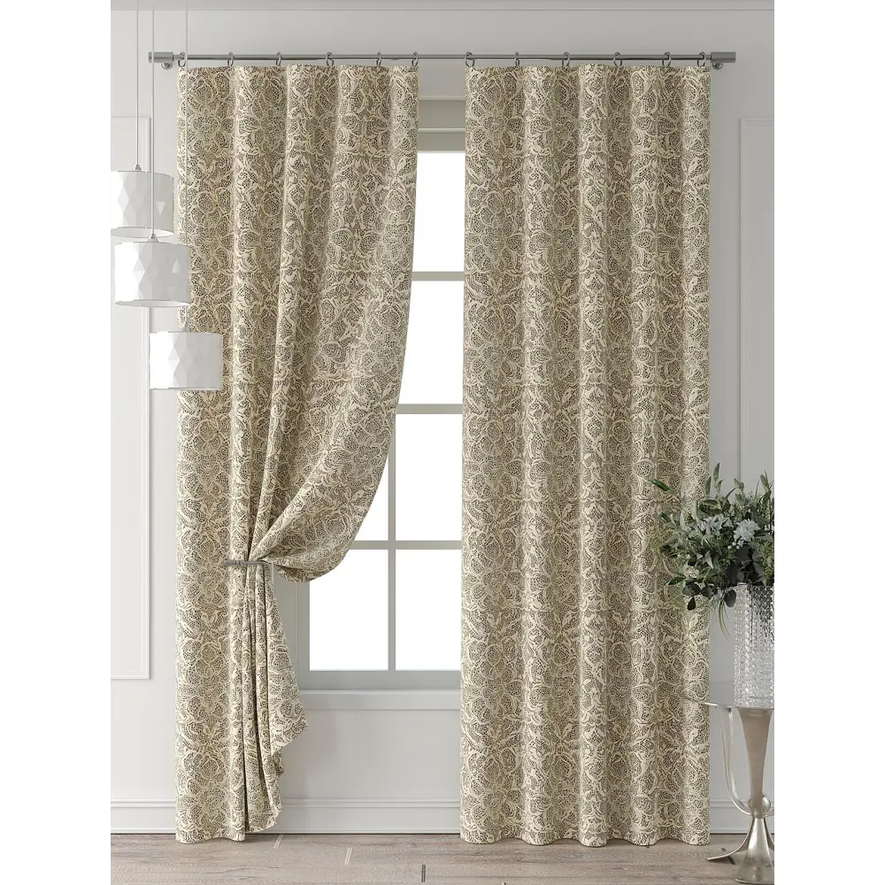 Фото 7 Комплект штор Comfy way Форнерс - 614 - 260 см CW709614260-260 на шторной ленте 260x150 см цвет бежевый