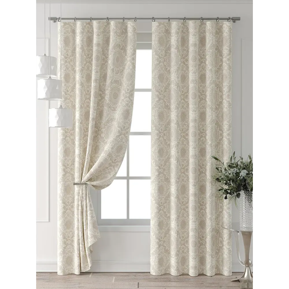 Фото 7 Комплект штор Comfy way Форнерс - 616 - 260 см CW709616260-260 на шторной ленте 260x150 см цвет бежевый Фото 7 Комплект штор Comfy way Форнерс - 616 - 260 см CW709616260-260 на шторной ленте 260x150 см цвет бежевый