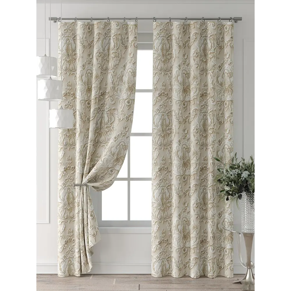 Фото 7 Комплект штор Comfy way Форнерс - 631 - 260 см CW709631260-260 на шторной ленте 260x150 см цвет бежевый Фото 7 Комплект штор Comfy way Форнерс - 631 - 260 см CW709631260-260 на шторной ленте 260x150 см цвет бежевый