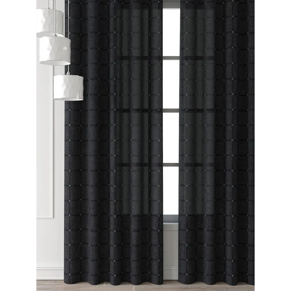 Фото 6 Комплект штор Comfy way Форнерс - 643 - 260 см CW709643260-260 на шторной ленте 260x150 см цвет черный Фото 6 Комплект штор Comfy way Форнерс - 643 - 260 см CW709643260-260 на шторной ленте 260x150 см цвет черный