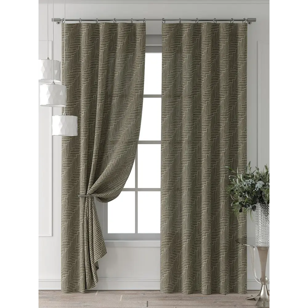 Фото 7 Комплект штор Comfy way Форнерс - 681 - 260 см CW709681260-260 на шторной ленте 260x150 см цвет коричневый Фото 7 Комплект штор Comfy way Форнерс - 681 - 260 см CW709681260-260 на шторной ленте 260x150 см цвет коричневый