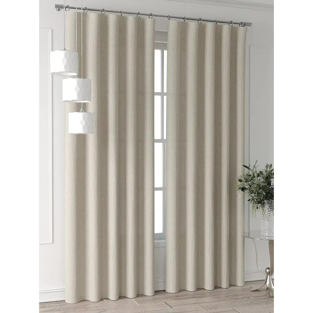 Фото 4 Комплект штор Comfy way Форнерс - 706 - 260 см CW709706260-260 на шторной ленте 260x150 см цвет бежевый Фото 4 Комплект штор Comfy way Форнерс - 706 - 260 см CW709706260-260 на шторной ленте 260x150 см цвет бежевый