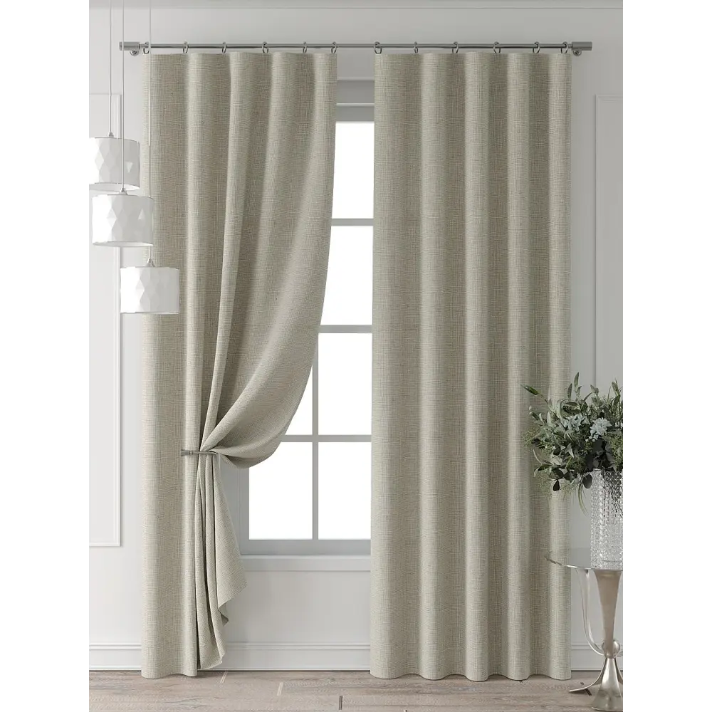 Фото 7 Комплект штор Comfy way Форнерс - 709 - 260 см CW709709260-260 на шторной ленте 260x150 см цвет бежевый Фото 7 Комплект штор Comfy way Форнерс - 709 - 260 см CW709709260-260 на шторной ленте 260x150 см цвет бежевый