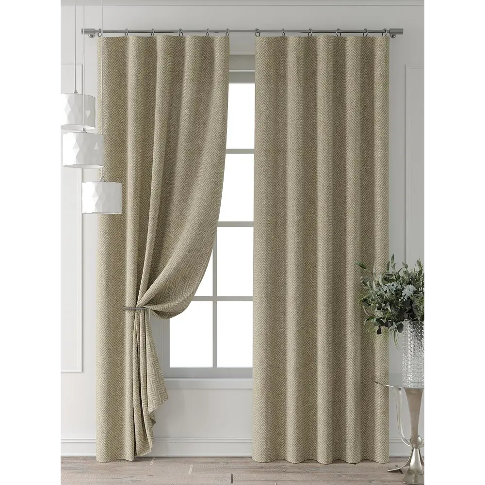 Фото 6 Комплект штор Comfy way Форнерс - 720 - 260 см CW709720260-260 на шторной ленте 260x150 см цвет бежевый Фото 6 Комплект штор Comfy way Форнерс - 720 - 260 см CW709720260-260 на шторной ленте 260x150 см цвет бежевый