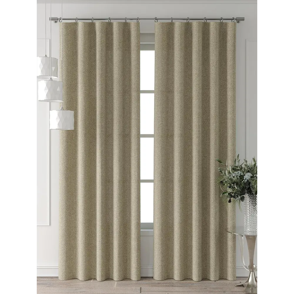 Фото 2 Комплект штор Comfy way Форнерс - 720 - 260 см CW709720260-260 на шторной ленте 260x150 см цвет бежевый Фото 2 Комплект штор Comfy way Форнерс - 720 - 260 см CW709720260-260 на шторной ленте 260x150 см цвет бежевый