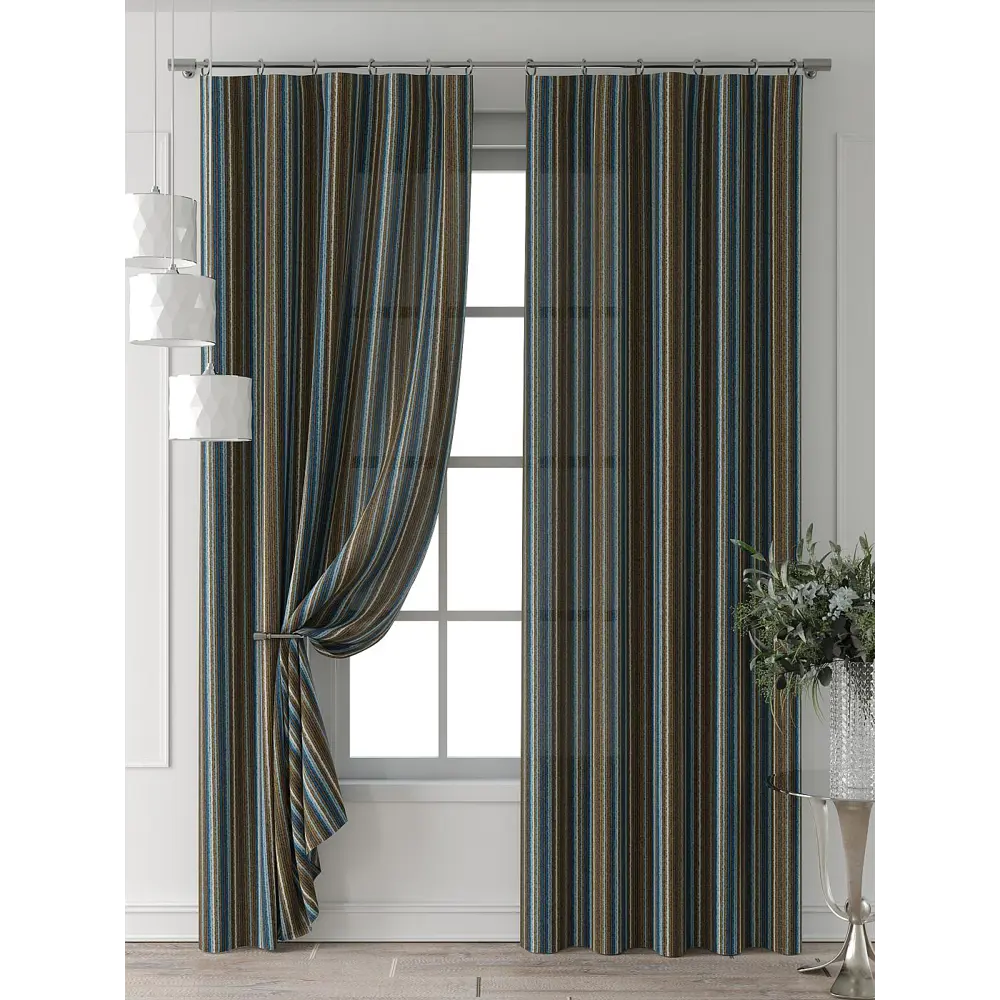 Фото 7 Комплект штор Comfy way Форнерс - 641 - 240 см CW709641240-240 на шторной ленте 240x150 см цвет коричневый