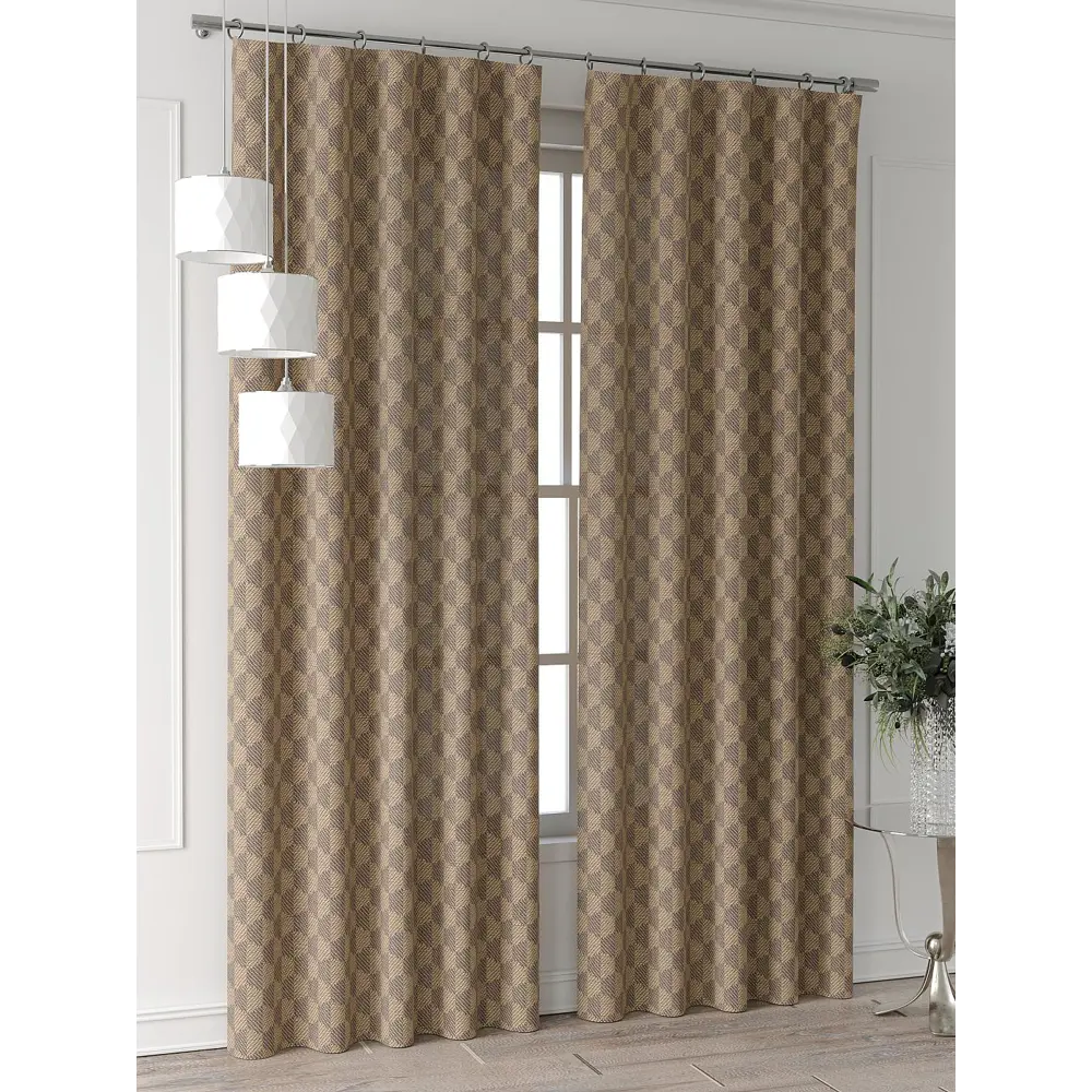 Фото 4 Комплект штор Comfy way Форнерс - 655 - 240 см CW709655240-240 на шторной ленте 240x150 см цвет коричневый