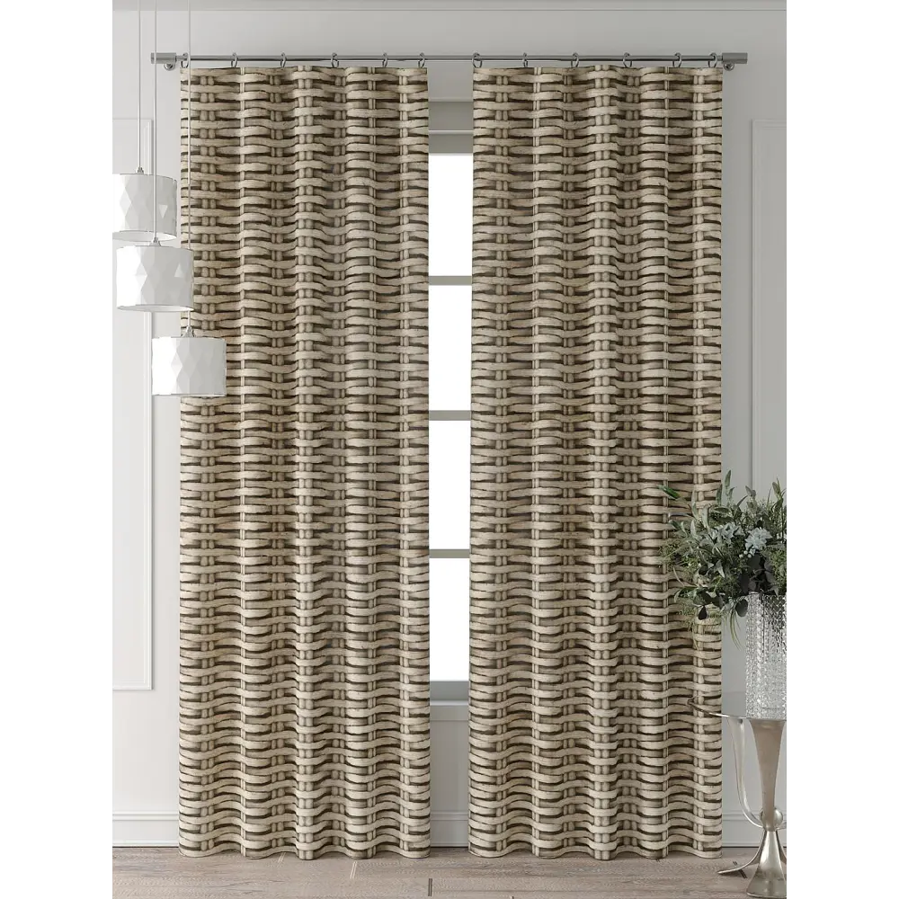 Фото 2 Комплект штор Comfy way Форнерс - 682 - 240 см CW709682240-240 на шторной ленте 240x150 см цвет бежевый