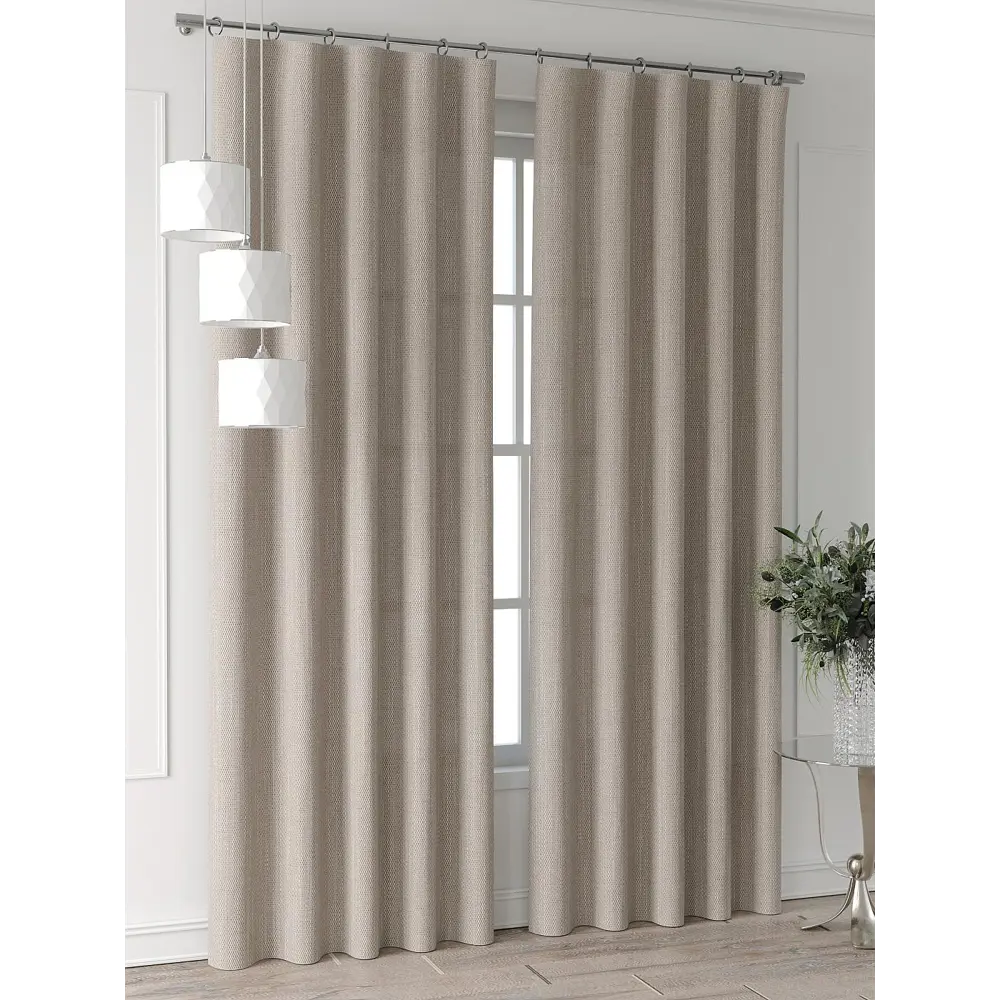 Фото 4 Комплект штор Comfy way Форнерс - 715 - 240 см CW709715240-240 на шторной ленте 240x150 см цвет бежевый