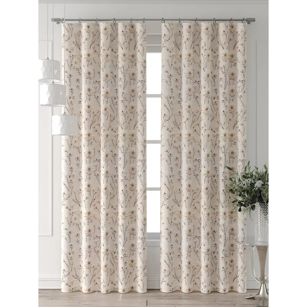 Фото 2 Комплект штор Comfy way Форнерс - 732 - 240 см CW709732240-240 на шторной ленте 240x150 см цвет бежевый Фото 2 Комплект штор Comfy way Форнерс - 732 - 240 см CW709732240-240 на шторной ленте 240x150 см цвет бежевый