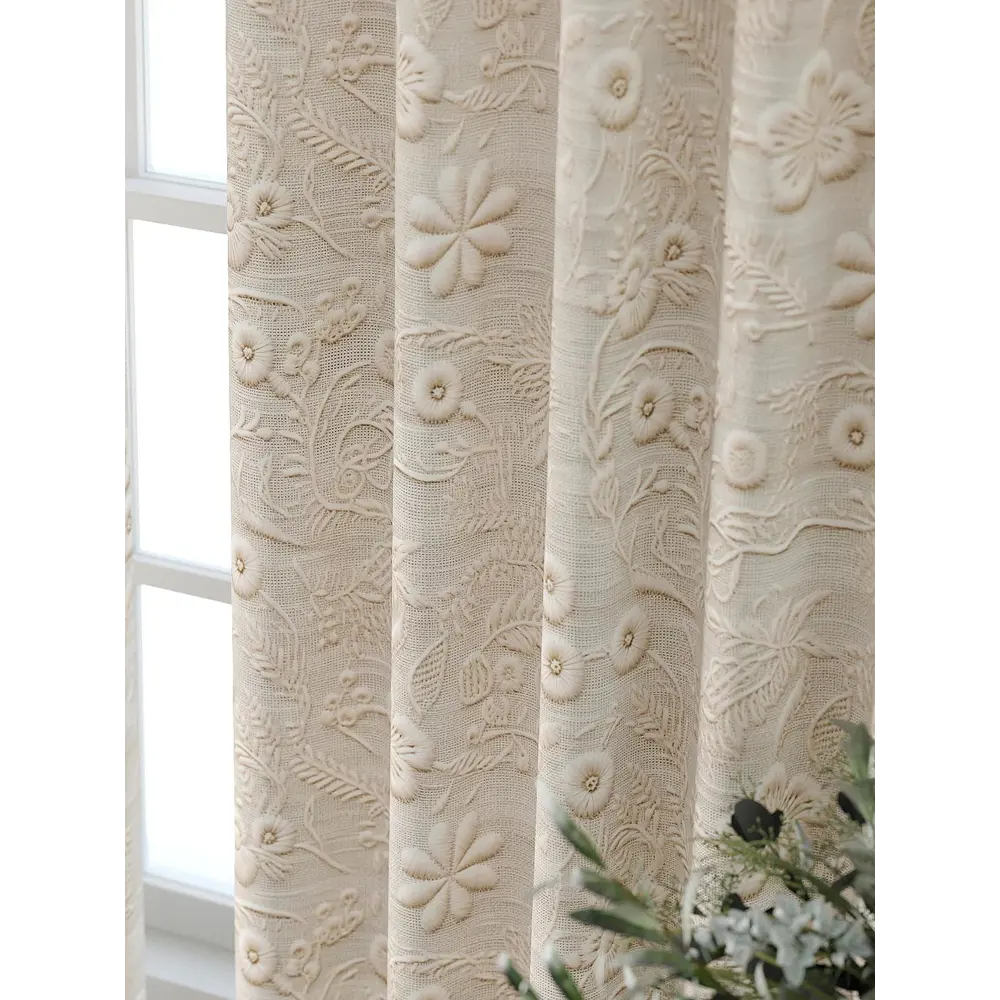 Фото 3 Комплект штор Comfy way Форнерс - 735 - 240 см CW709735240-240 на шторной ленте 240x150 см цвет бежевый