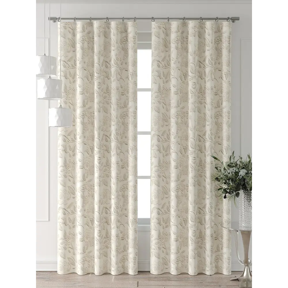 Фото 2 Комплект штор Comfy way Форнерс - 738 - 240 см CW709738240-240 на шторной ленте 240x150 см цвет бежевый Фото 2 Комплект штор Comfy way Форнерс - 738 - 240 см CW709738240-240 на шторной ленте 240x150 см цвет бежевый