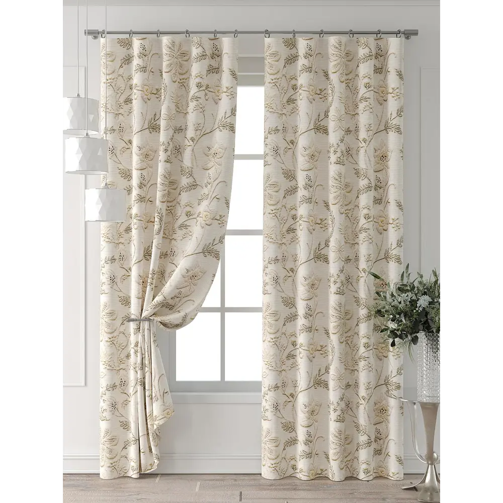 Фото 7 Комплект штор Comfy way Форнерс - 742 - 240 см CW709742240-240 на шторной ленте 240x150 см цвет бежевый Фото 7 Комплект штор Comfy way Форнерс - 742 - 240 см CW709742240-240 на шторной ленте 240x150 см цвет бежевый