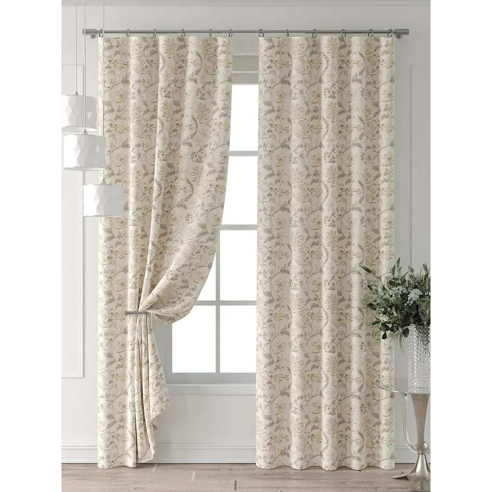 Фото 7 Комплект штор Comfy way Форнерс - 743 - 240 см CW709743240-240 на шторной ленте 240x150 см цвет бежевый