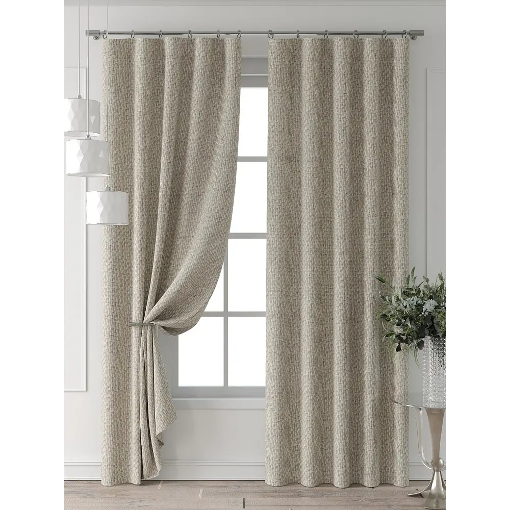 Фото 7 Комплект штор Comfy way Форнерс - 685 - 260 см CW709685260-260 на шторной ленте 260x150 см цвет бежевый