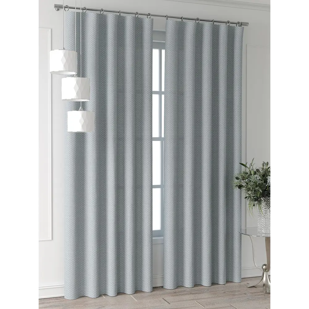 Фото 4 Комплект штор Comfy way Форнерс - 702 - 260 см CW709702260-260 на шторной ленте 260x150 см цвет голубой