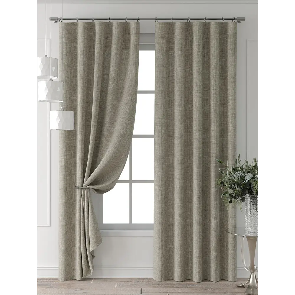 Фото 7 Комплект штор Comfy way Форнерс - 710 - 260 см CW709710260-260 на шторной ленте 260x150 см цвет бежевый